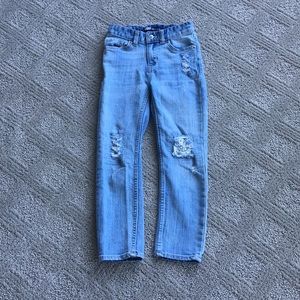 Levi’s girls jeans with patterned lace under rips